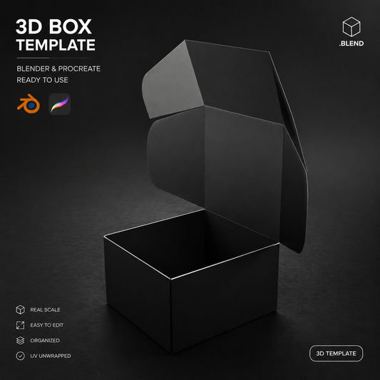 PROCREATE 3D BOX (PLANTILLA 3D)